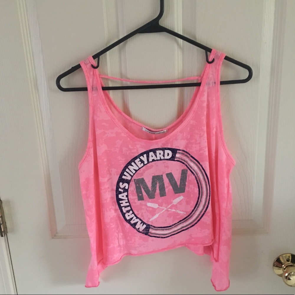 Neon pink Martha’s Vineyard crop top